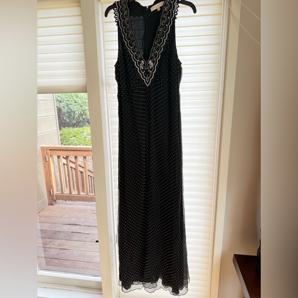 Carolina Herrera Silk Gown Vintage Polka Dot Embellished